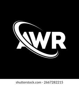 Logo de AWR. Diseño del logotipo de la letra de AWR. Logo de las iniciales AWR enlazado con el círculo y el logotipo del monograma en mayúscula. Tipografía AWR para tecnología, negocio y marca inmobiliaria.