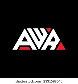 AWR triangle letter logo design with triangle shape. AWR triangle logo design monogram. AWR triangle vector logo template with red color. AWR triangular logo Simple, Elegant, and Luxurious design.