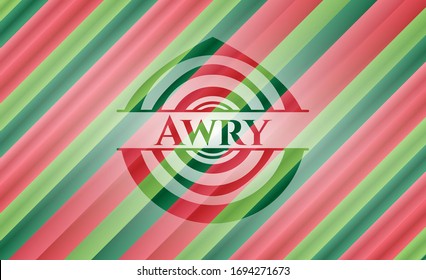 Awry christmas colors style badge. Vector Illustration. Detailed.