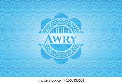 Awry water wave emblem. Vector Illustration. Detailed.