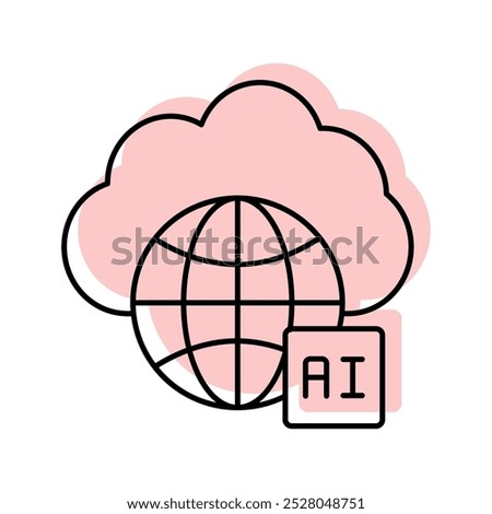 Aws Ai color shadow thinline icon , vector, pixel perfect, illustrator file