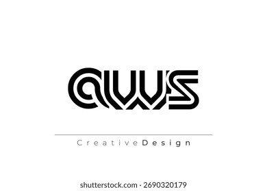 AWS Creative Unique Modern Letter Logo Design. Elegantes Monogramm-Logo-Design mit dekorativen Elementen und Typografie