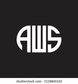 AWS letter logo design on black background. AWS 
creative initials letter logo concept. AWS letter design.

