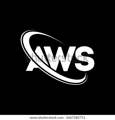 AWS logo. AWS letter logo design. Initials AWS logo linked with circle and uppercase monogram logo. AWS typography for technology, business and real estate brand.