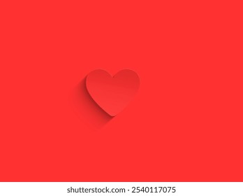 Icône coeur rouge impressionnant sur fond rouge. Logo d'amour illustration coeur.3D