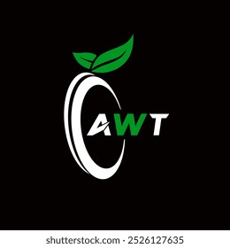 Logotipo minimalista creativo de la letra de AWT. Diseño único del logotipo de la letra del alfabeto de las iniciales del Vector de AWT 