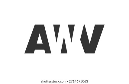 AWV Logo Design. Anfangsbuchstabe A W V fett Schriftstil für Tech-Startups, Beratung, Corporate Branding. Name des kreativen Unternehmens, Schlagzeilen, Typografie, trendige Logoart. Vektorgrafik.
