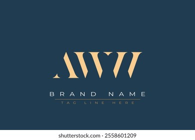 AWW abstract letter logo design. This logo is designed by three abstract letters.