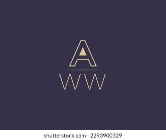 AWW letter logo design modern minimalist vector images