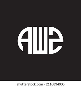 AWZ letter logo design on black background. AWZ 
creative initials letter logo concept. AWZ letter design.
