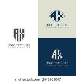 AX 3 style text initial monogram logo with creative style design.