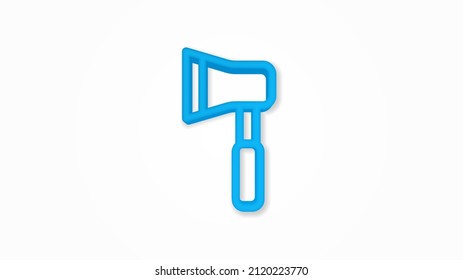 AX 3d line flat color icon. Realistic vector illustration. Pictogram isolated. Top view. Colorful transparent shadow design.