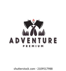 ax adventure forest logo design vector icon symbol illustration design template