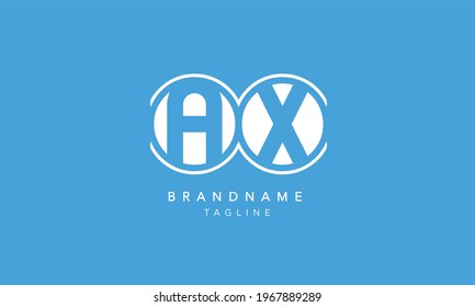 AX Alphabet Letters Initial Circle Icon Logo