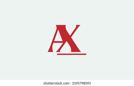 Plantilla de diseño de iconos vectoriales mínimos del alfabeto de AX