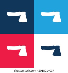Ax azul y rojo cuatro colores mínimo conjunto de iconos