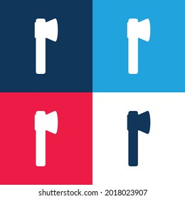 Ax blue and red four color minimal icon set