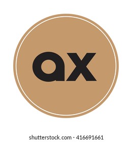 ax brown letters ,abstract background logo, design identity in circle, alphabet letter