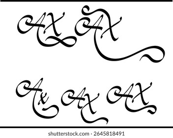 AX Calligraphy Logo Design | Elegant Interlocking A and X Monogram