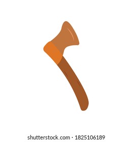 Ax in cartoon style. Isolated vector illustration. Camping element. Tools for cutting wood