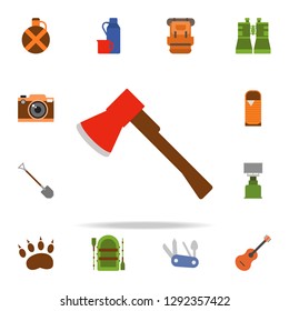 ax colored illustration icon. Camping icons universal set for web and mobile