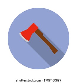 ax colored illustration long shadow icon. Simple color vector of Camping icons for ui and ux, website or mobile application