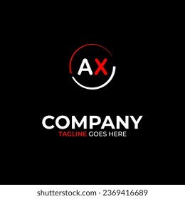 AX creative modern letters logo design template