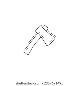 ax cut tool thin line icon.