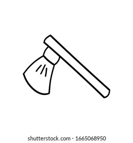 Ax doodle icon. Drawing by hand. Vector illustration.