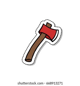 ax doodle icon, sticker