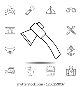 ax drawn icon. Simple outline vector element of camping set icons for UI and UX, website or mobile application