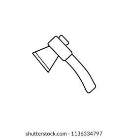 ax drawn in lines icon vector