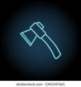 ax drawn neon icon . Simple thin line, outline vector of Camp icons for UI and UX, website or mobile application