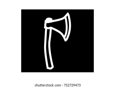 ax flat black icon vector