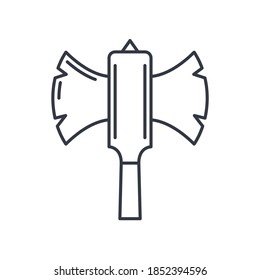 Ax hammer icon, linear isolated illustration, thin line vector, web design sign, outline concept symbol with editable stroke on white background.