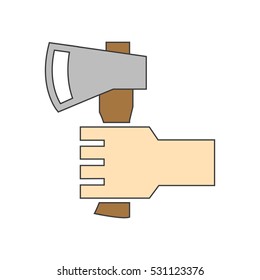 Ax in Hand Icon Vector Illustration