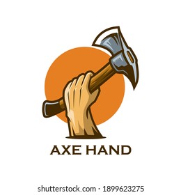 ax hand wood cut timber