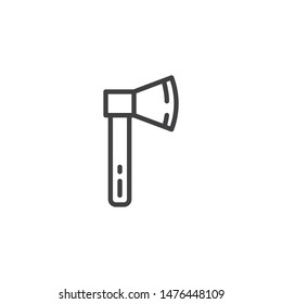 Ax handle line icon. linear style sign for mobile concept and web design. Axe outline vector icon. Symbol, logo illustration. Vector graphics