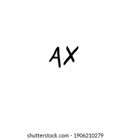 AX handwritten logo for identity