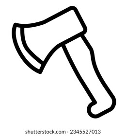 Ax, hatchet, hacha, arma, herramienta, icono de línea de halloween, concepto de halloween, signo vectorial de leñador en fondo blanco, ícono de estilo de contorno diseño web de concepto móvil. Gráficos vectoriales.