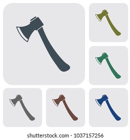 The ax icon. Axe symbol. Flat Vector illustration