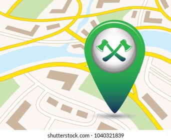 The ax icon. Axe symbol. Flat Vector illustration