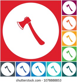 The ax icon. Axe symbol. Flat Vector illustration

