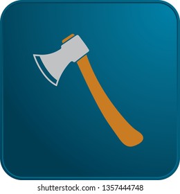 The ax icon. Axe symbol. Flat Vector illustration

