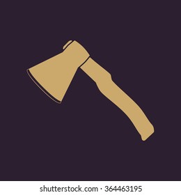 The ax icon. Axe symbol. Flat Vector illustration