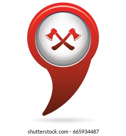 The ax icon. Axe symbol. Flat Vector illustration

