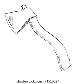 Ax icon cartoon sketch style vector illustration