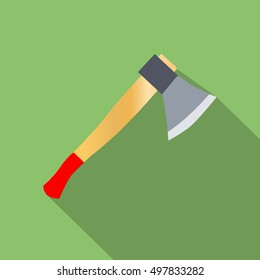 Ax icon colorful icon on green background with long shadow