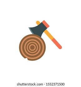 ax icon design, Camping forest adventure lifestyle summer travel and outdoor theme Vector illustration