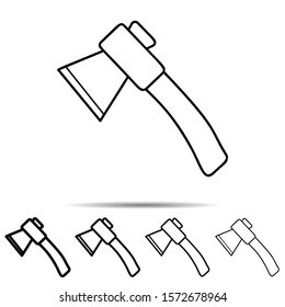 Ax icon in different shapes. Simple thin line, outline vector of camp icons for ui and ux, website or mobile application